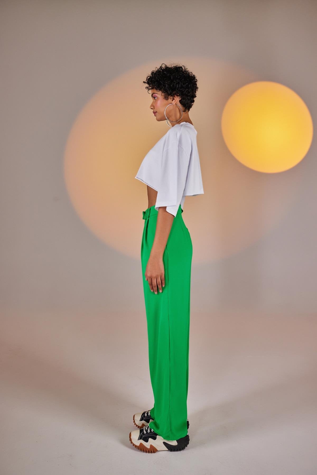 Palasia Pantolon Açık Yeşil