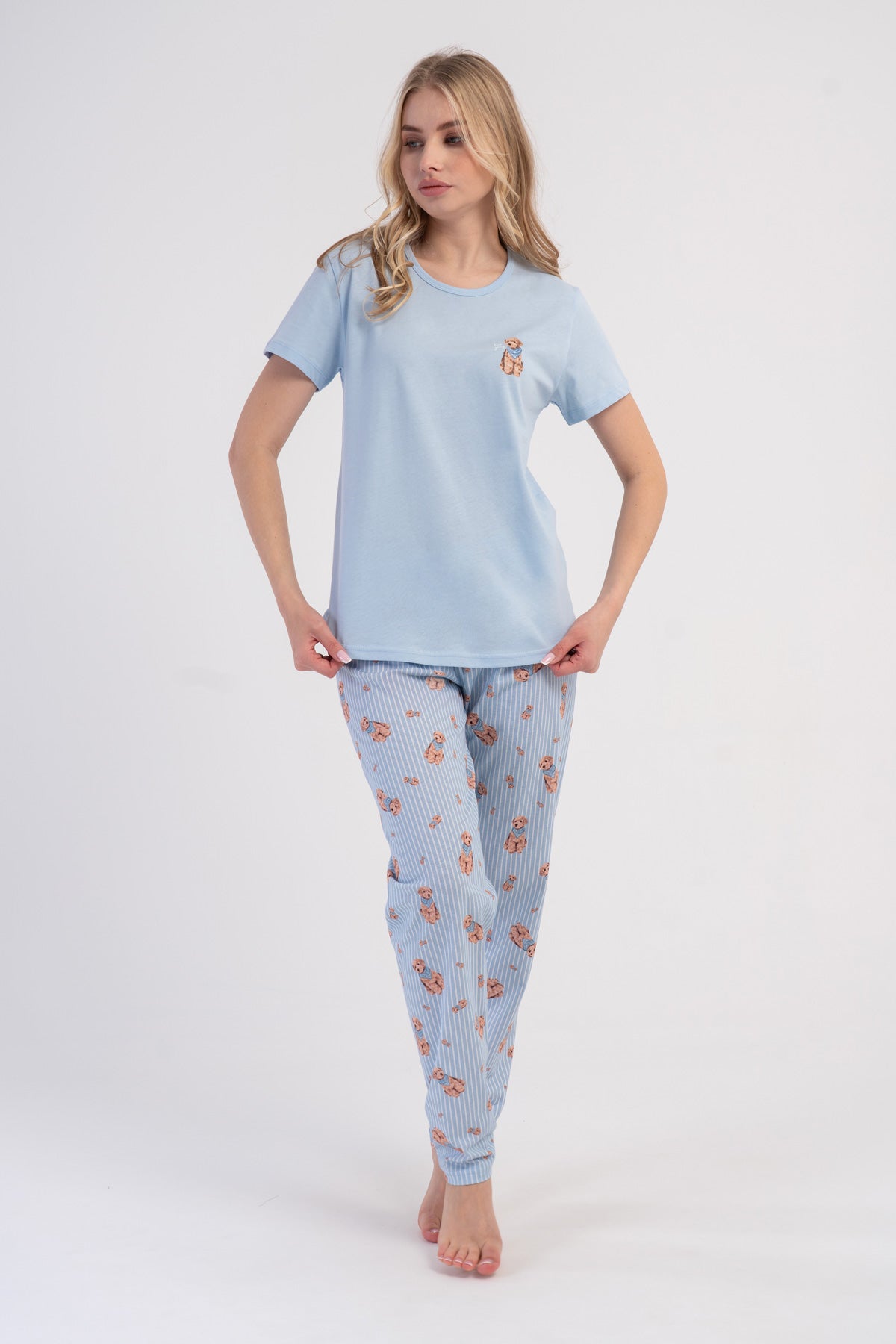 KADIN P.SUPREM O YAKA KISA KOL ETEGI OVAL PIJAMA TAKIM