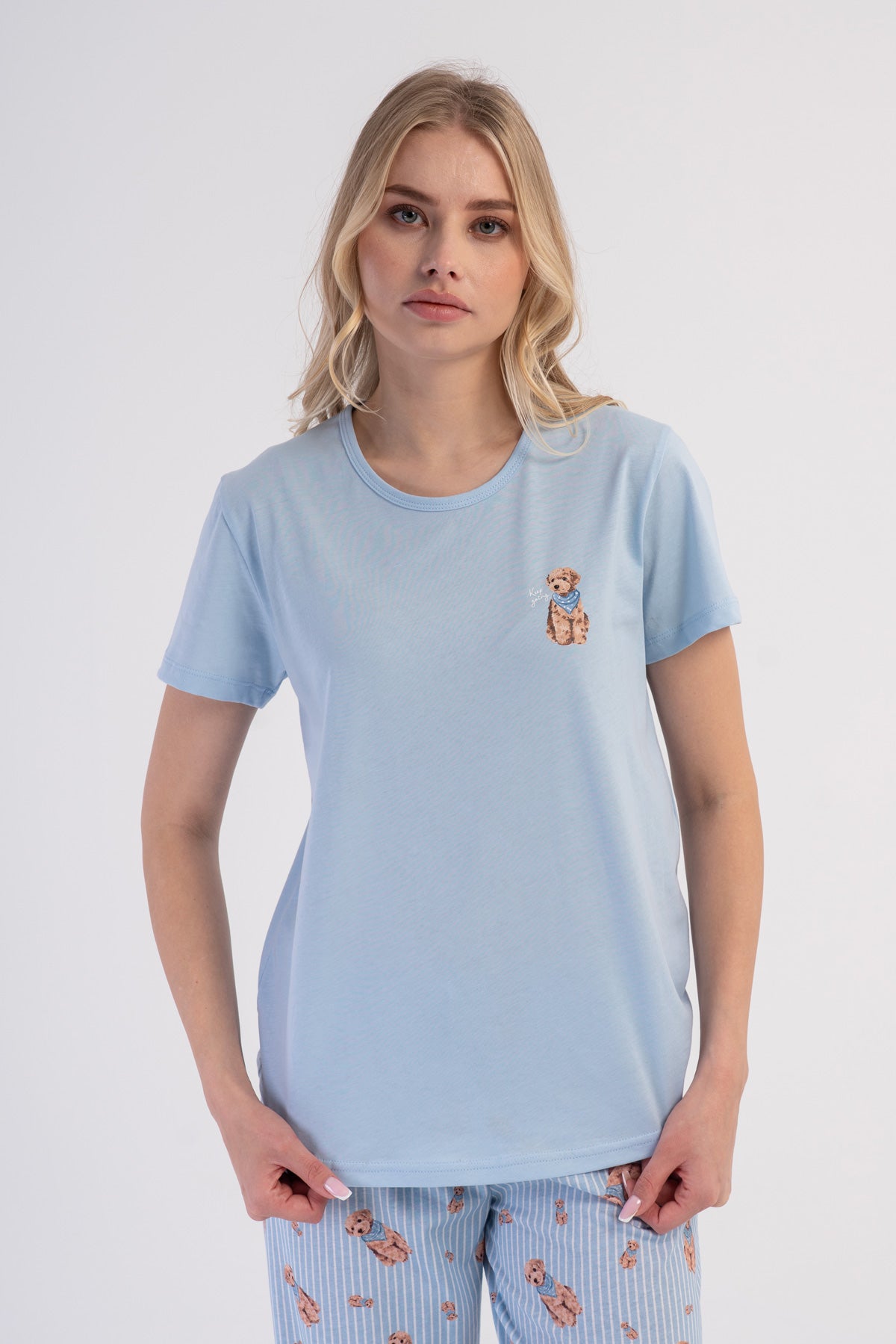 KADIN P.SUPREM O YAKA KISA KOL ETEGI OVAL PIJAMA TAKIM