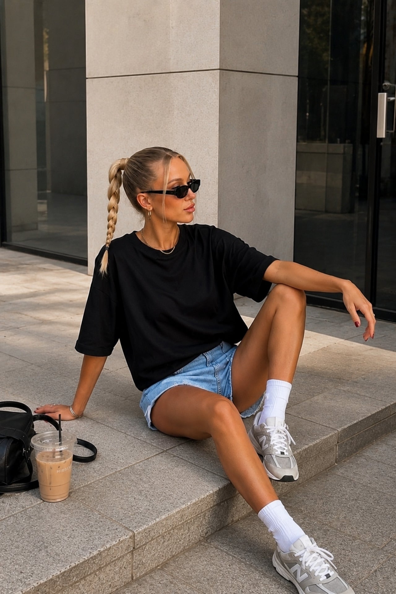 Oversize Basic Siyah T-Shirt