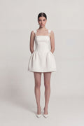 Mini Sandra Dress with Eyelet Strap Detail White