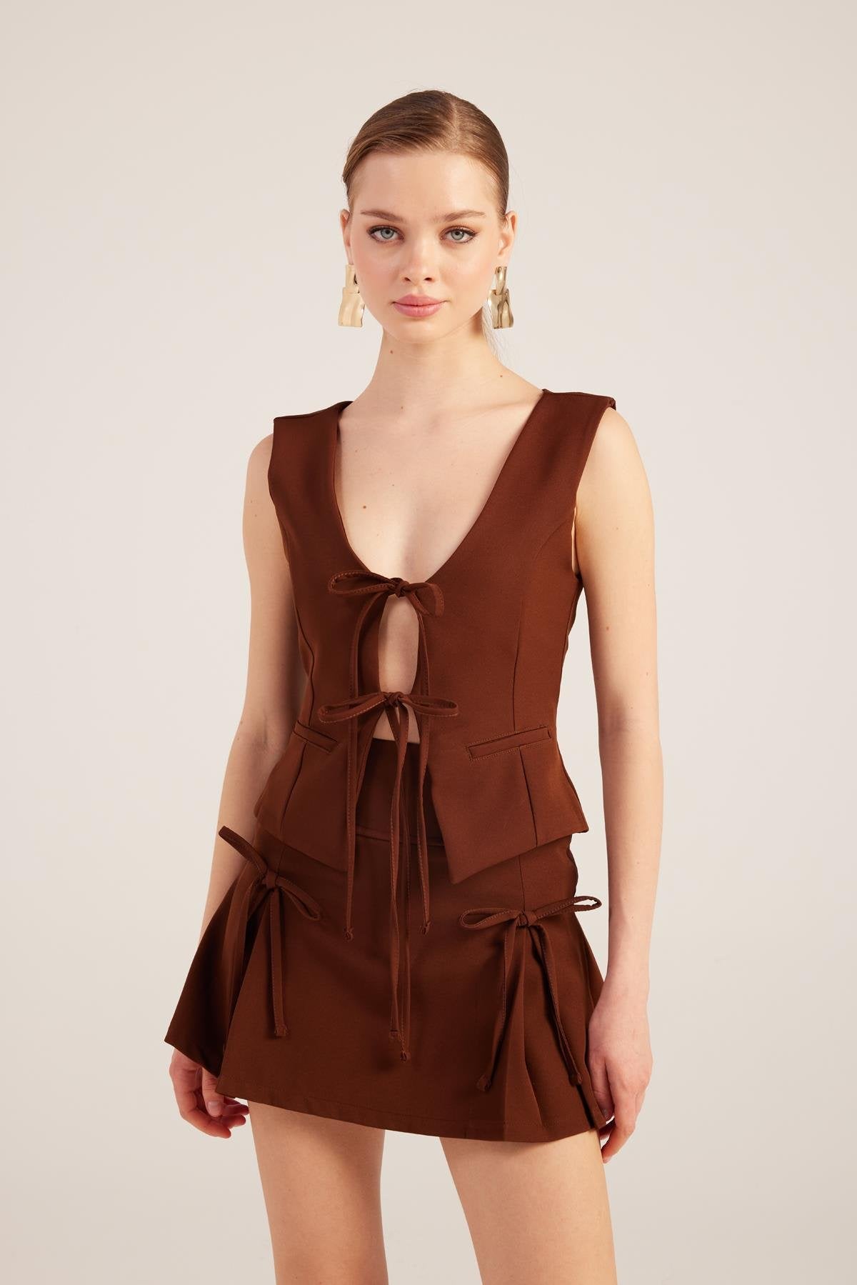 Elena Şort Etek Kahve