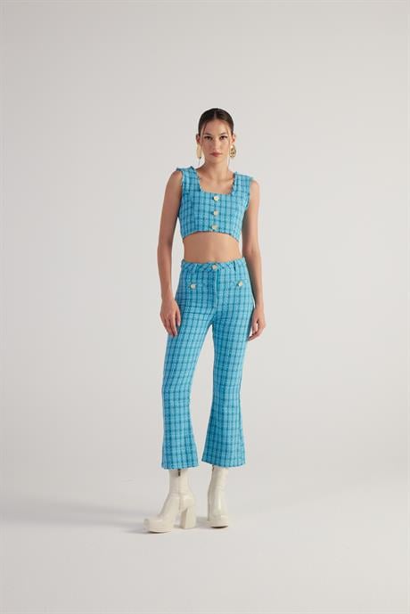 Tweed Pantolon Mavi Mavi L