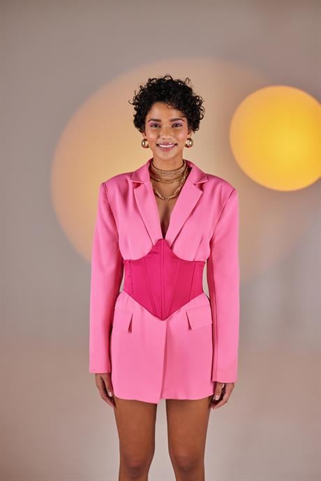 Satin Korse Pembe Pembe L