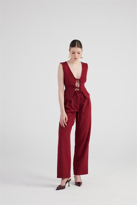 Giselle Pantolon Bordo Bordo L