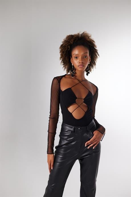 Bony Bodysuit Siyah Siyah L