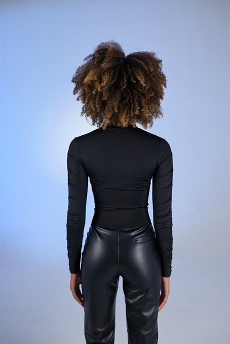 Draped Bluz Siyah
