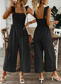 Women's Sleeveless Gipe Detail Pocketed Long Jumpsuit