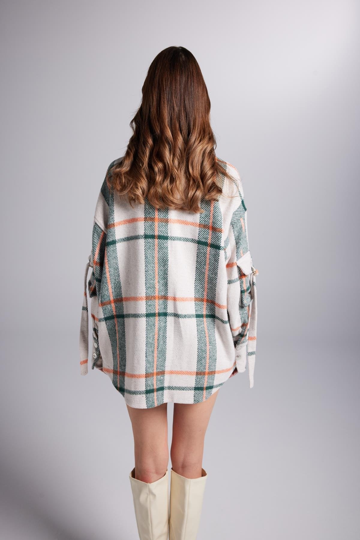 Kargo Cepli Çıtçıt Kapamalı Oversize Oduncu Odin Gömlek Bej