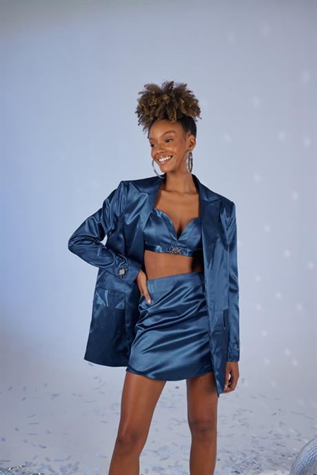 Fancy Blazer Ceket Lacivert Lacivert L