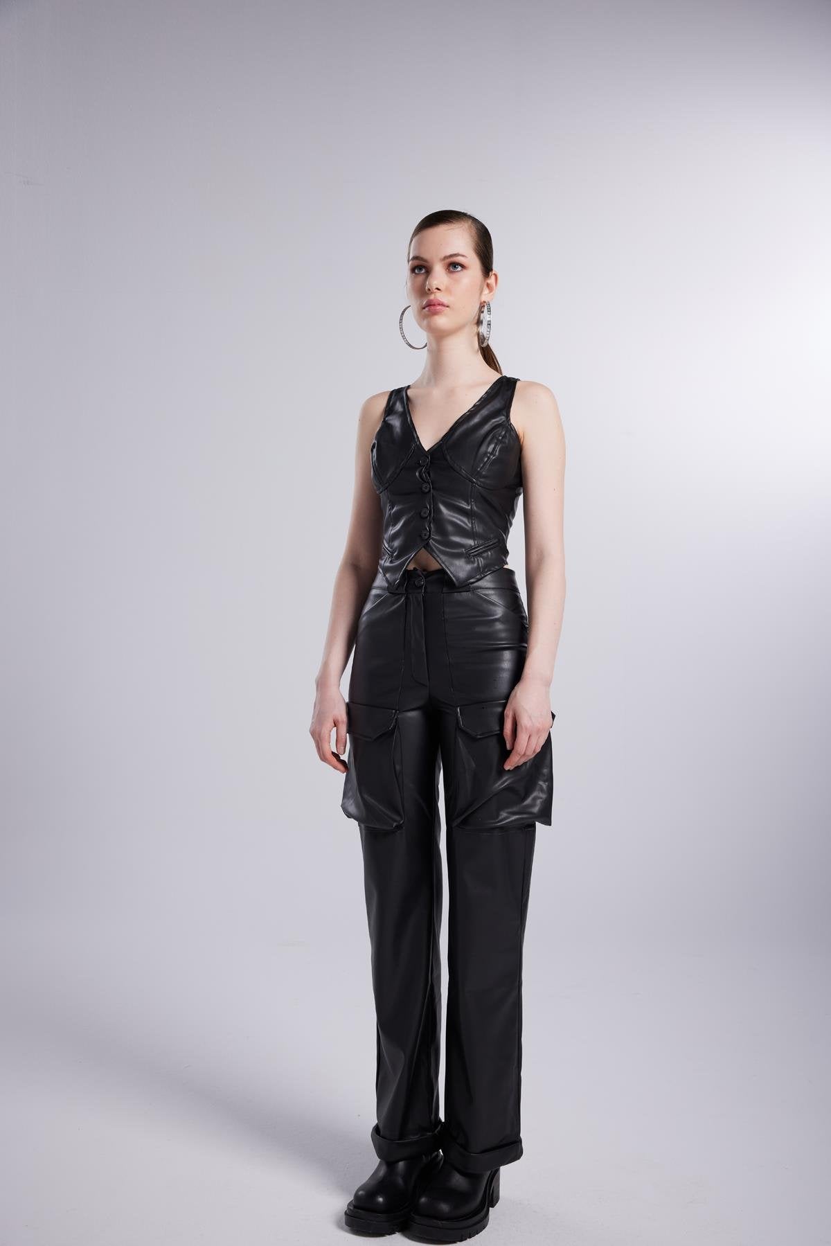 Hera Deri Pantolon Siyah