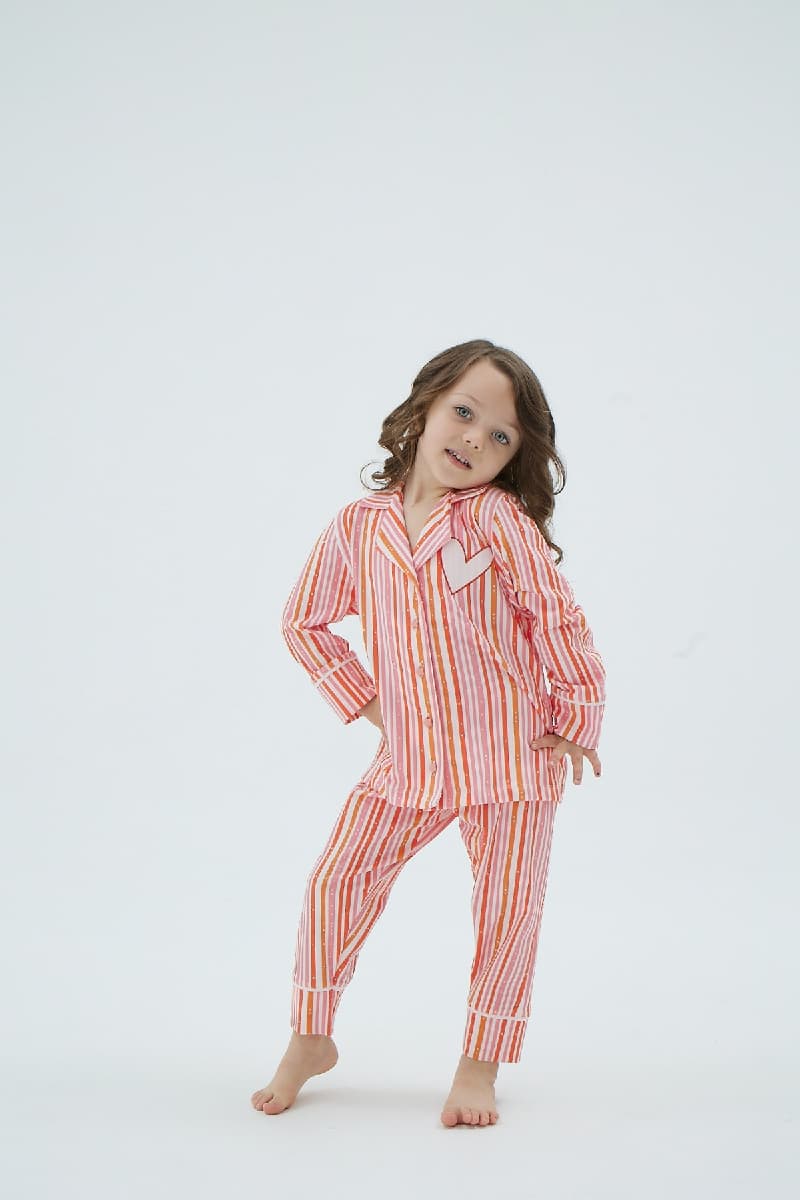 8884 KIZ Ç. NAKIŞLI DÜĞMELİ PİJAMA TAKIM