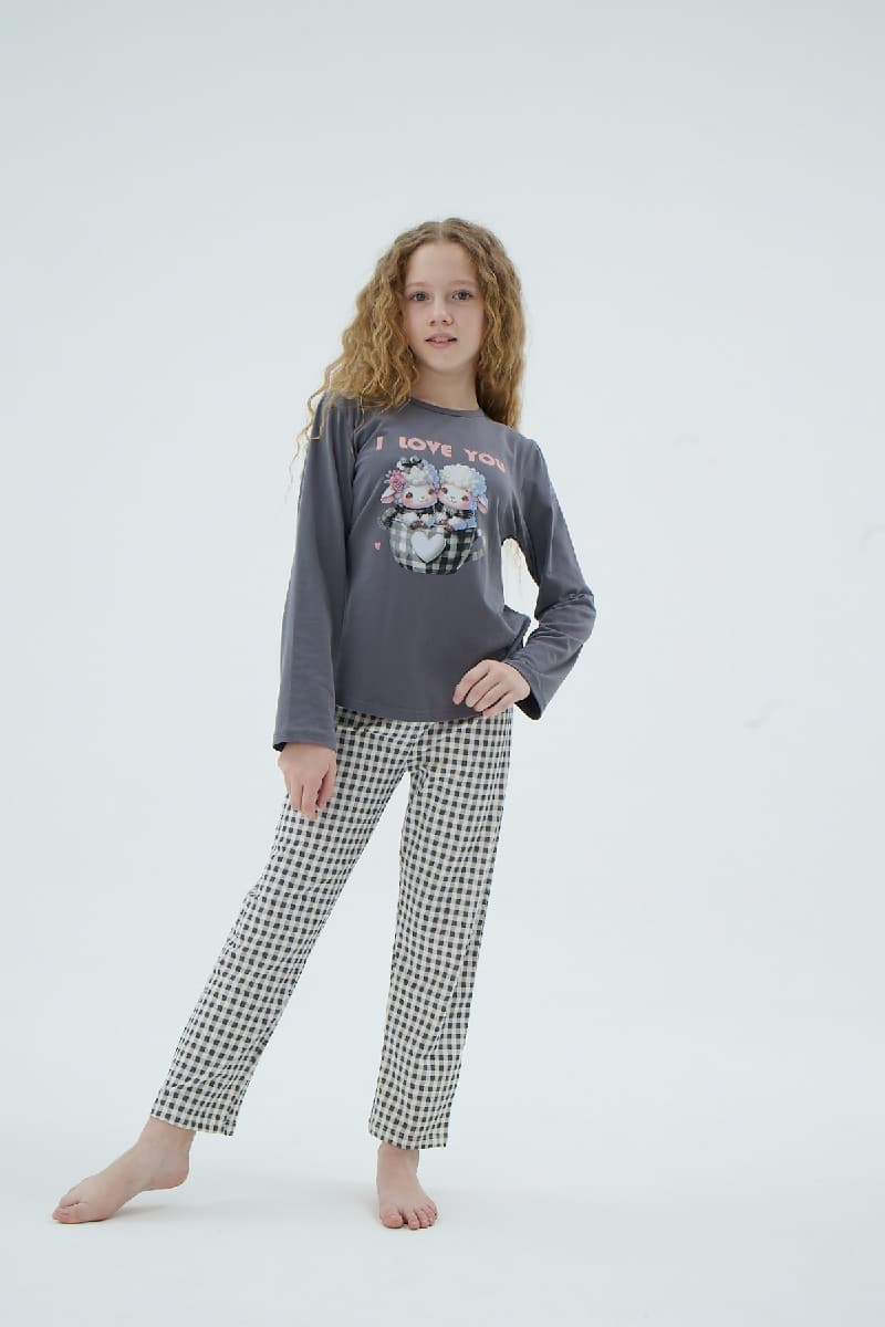 8895 KIZ Ç. BASKILI PİJAMA TAKIM