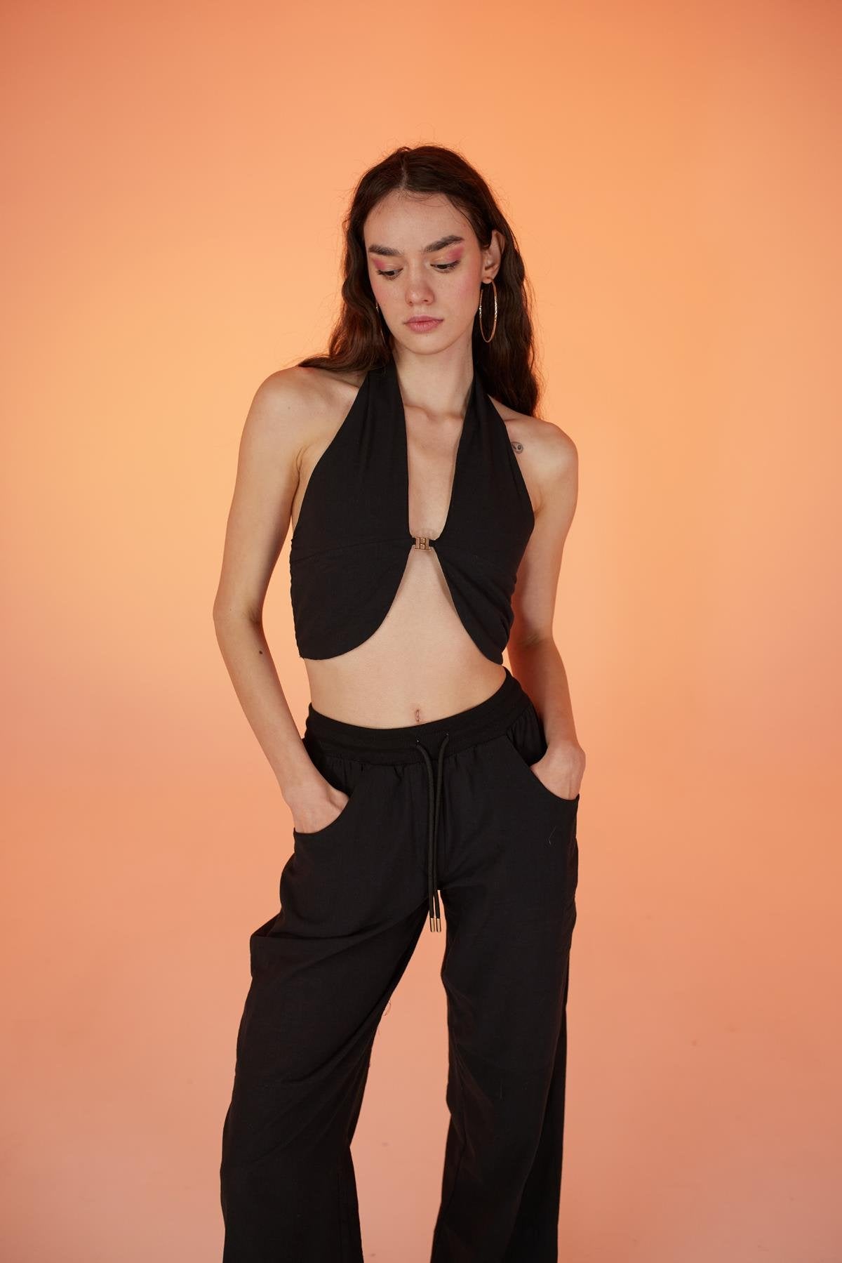 Rise Aksesuarlı Bluz Siyah