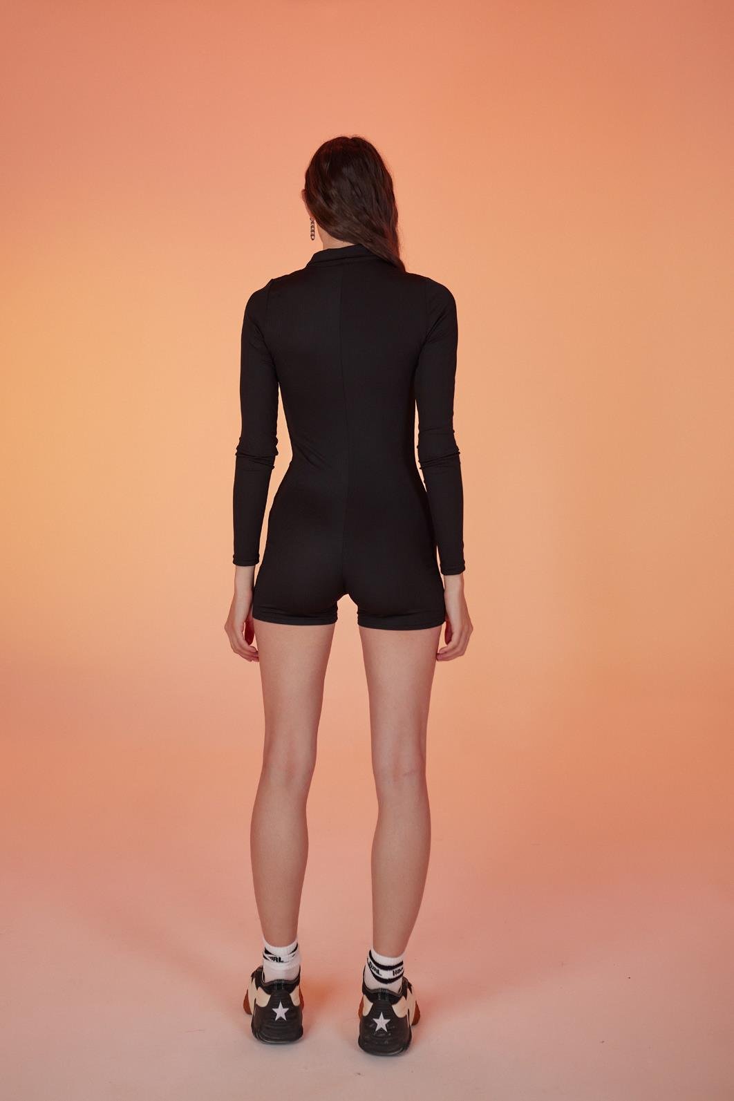 Düğme kapamalı Harley Tulum Siyah