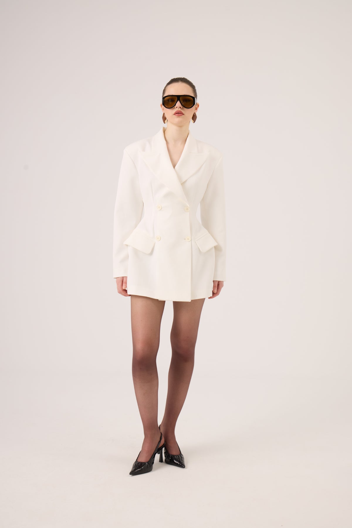 Belden Oturmalı Galina Blazer Ceket Ekru Ekru XS