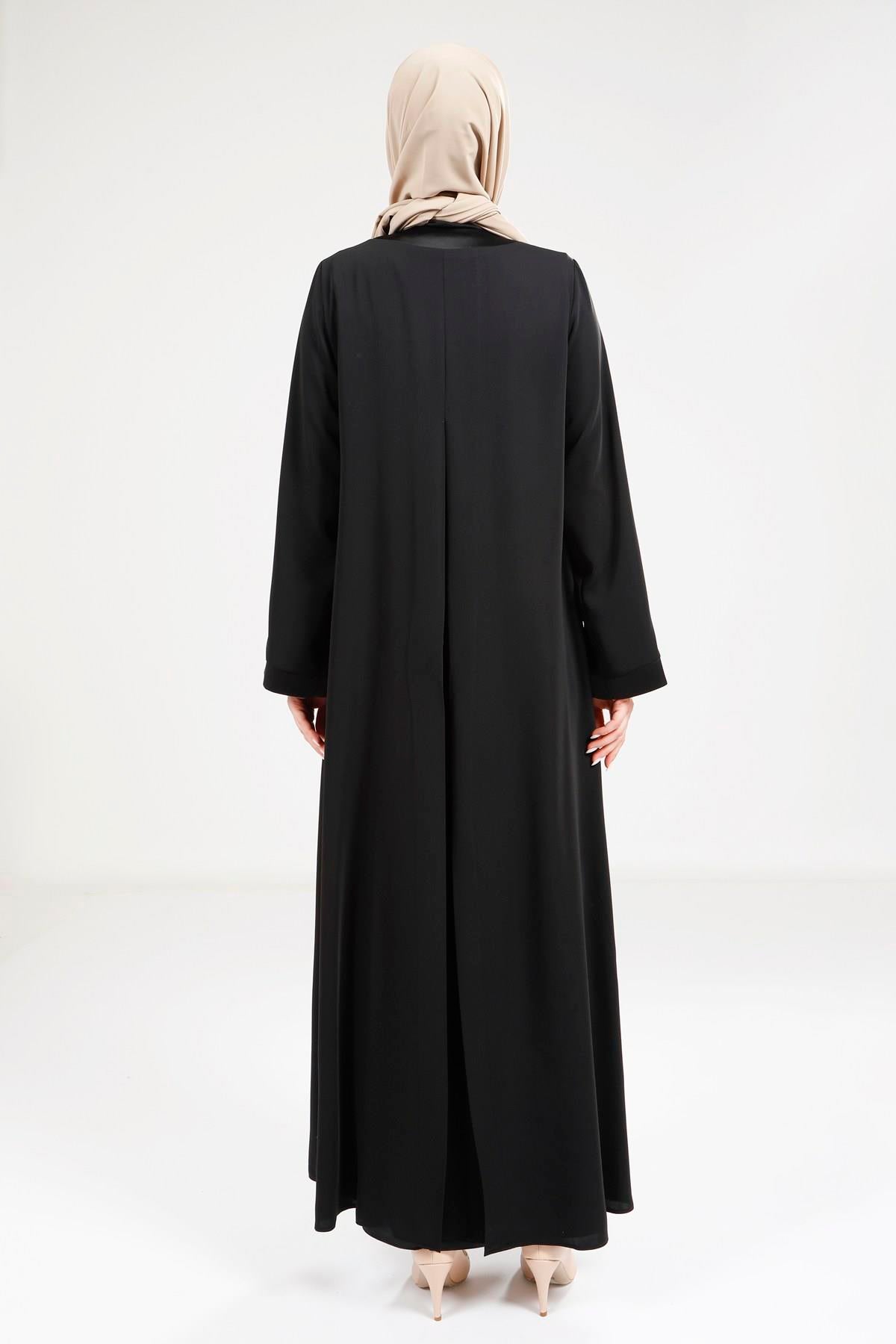 9269 ABAYA SATEN ELBİSELİ