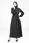 9355 DRESS WITH KNITTED SLEEVES