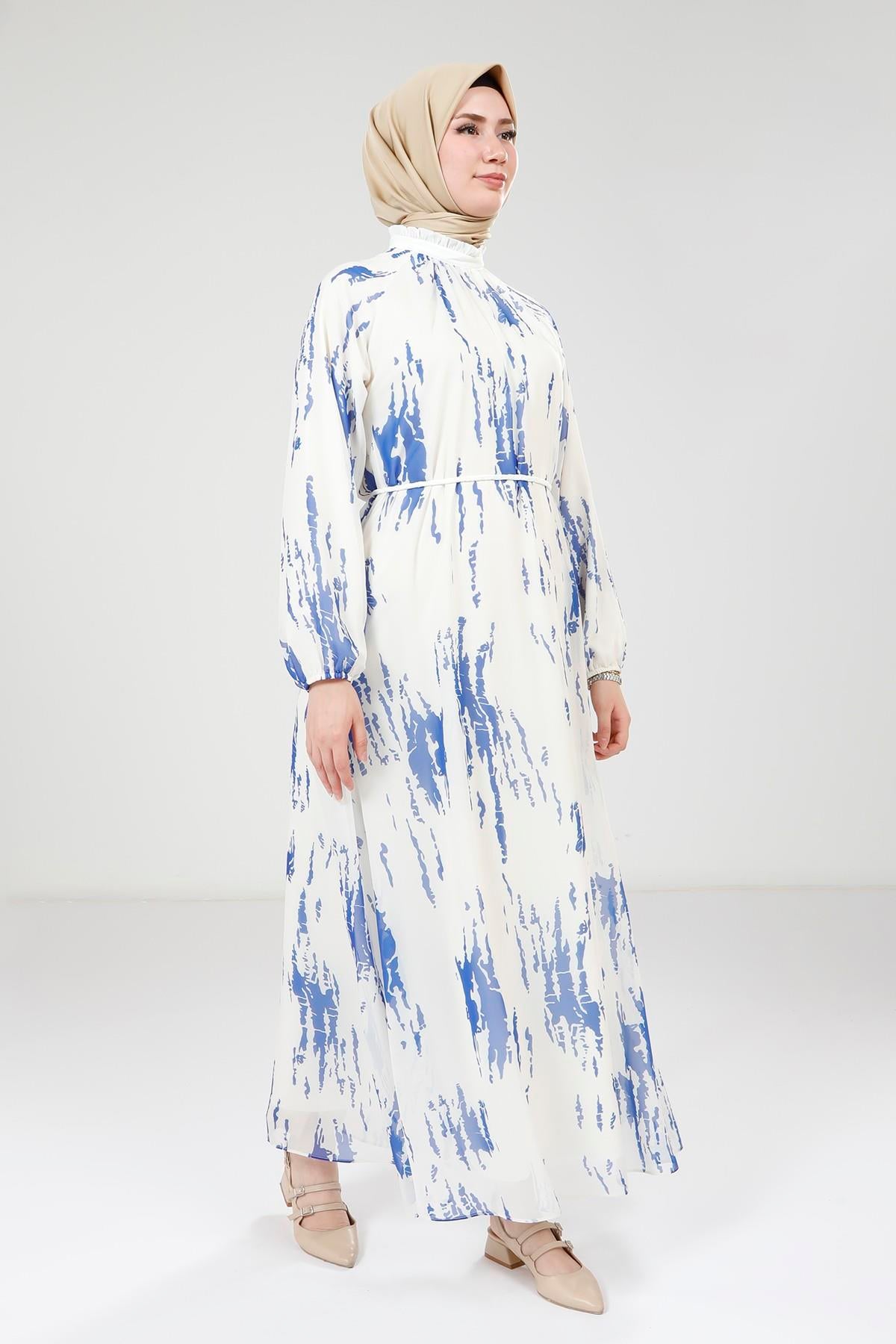 9389 Baskılı Elbise