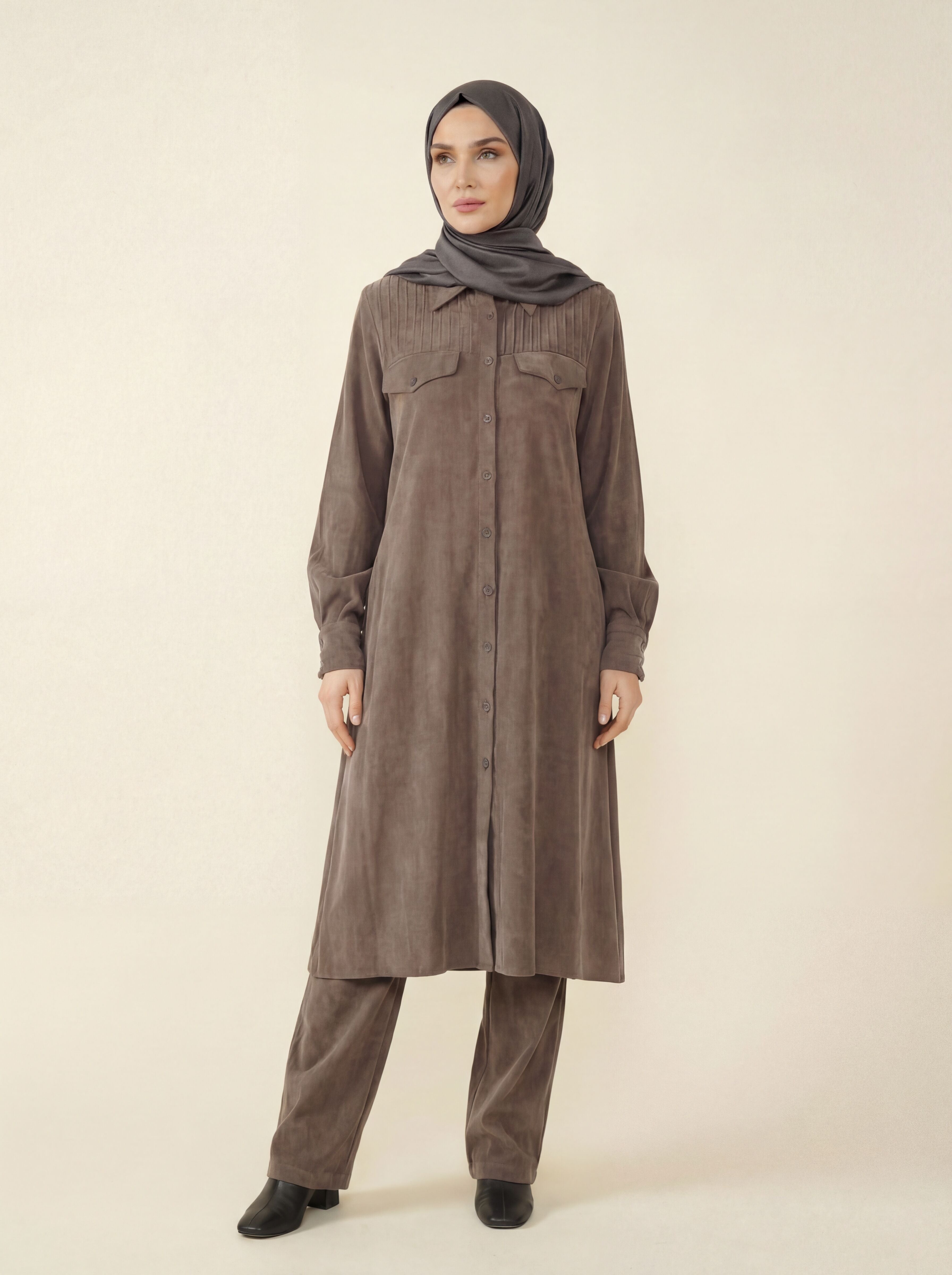 9415 Pantolon Tunik İkili Qupra Takım