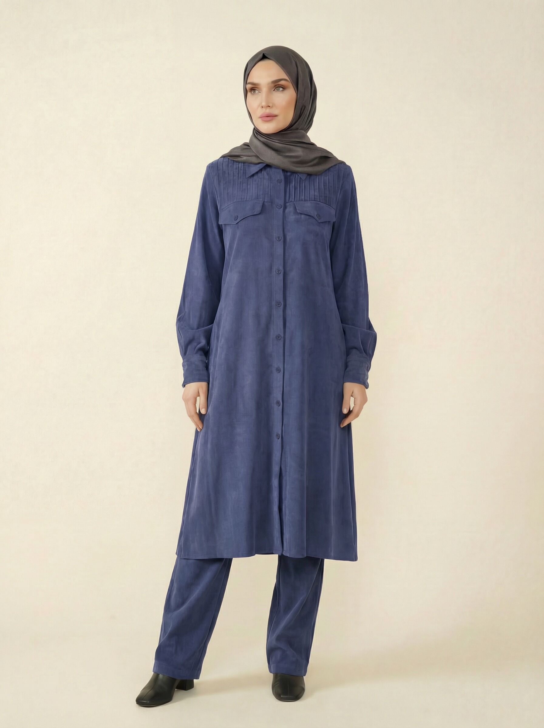 9415 Pantolon Tunik İkili Qupra Takım