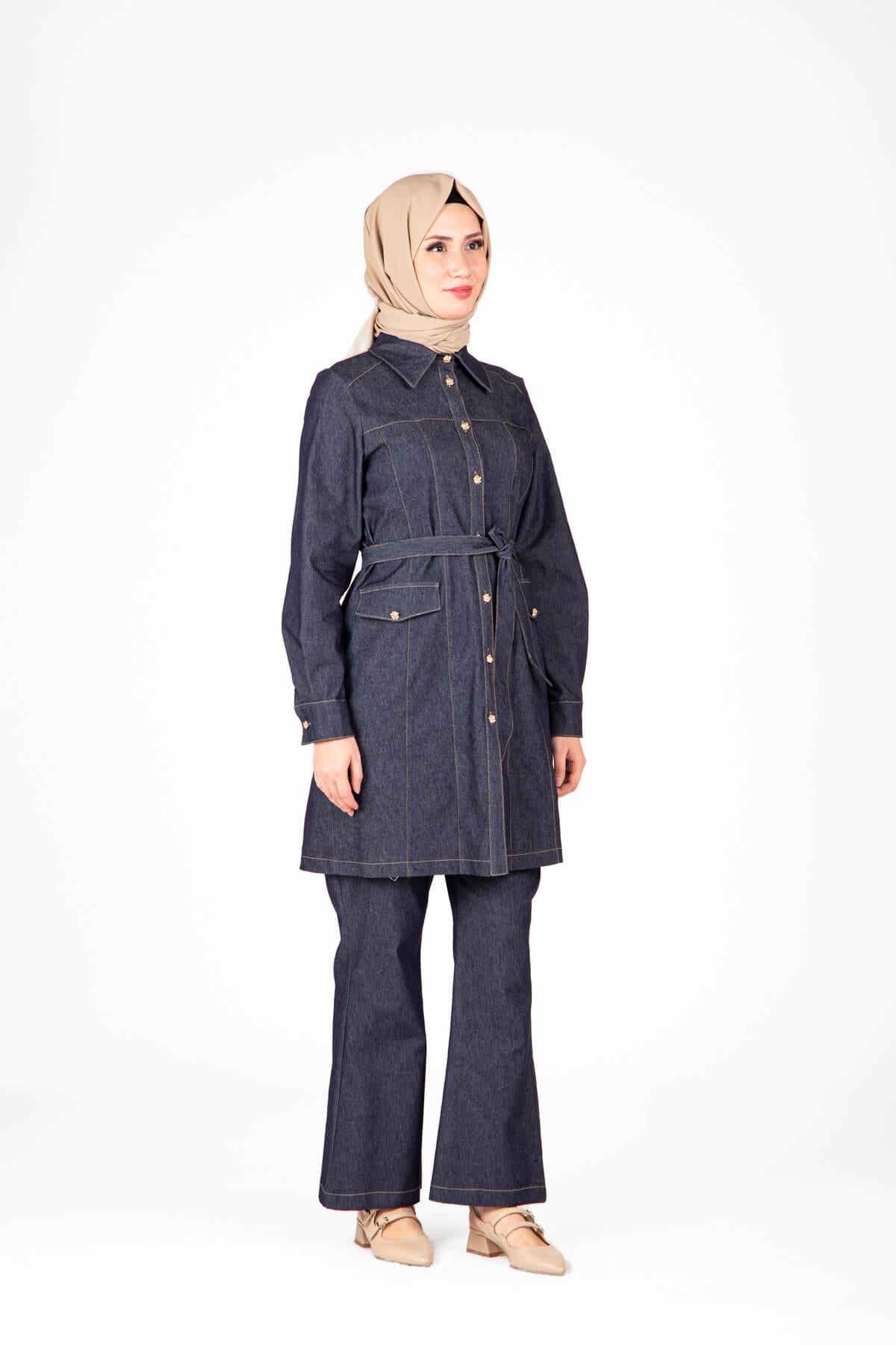 9423 İKİLİ TKM PANT TUNİK DENİM