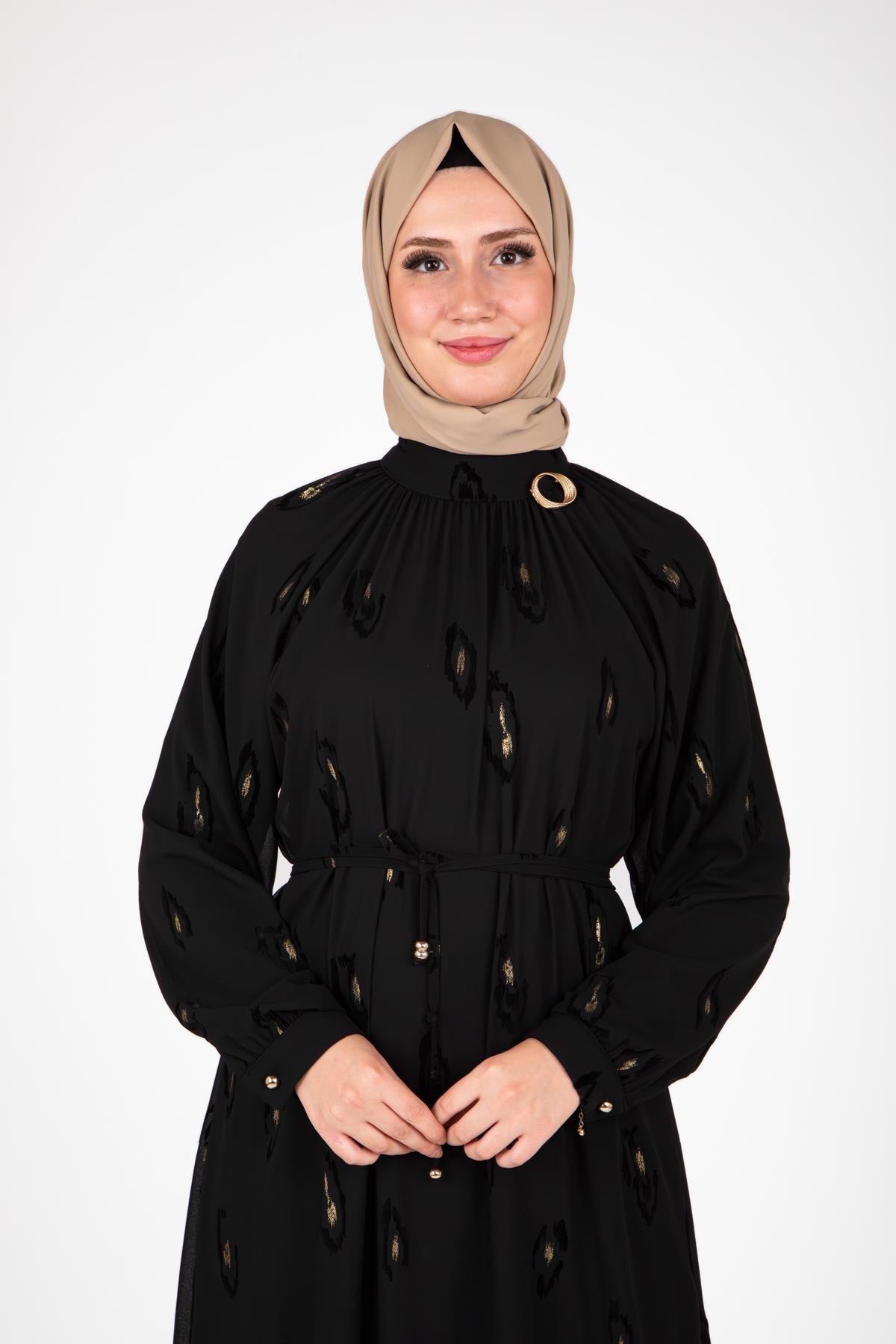 9452 ELBİSE ŞİFON BASKILI