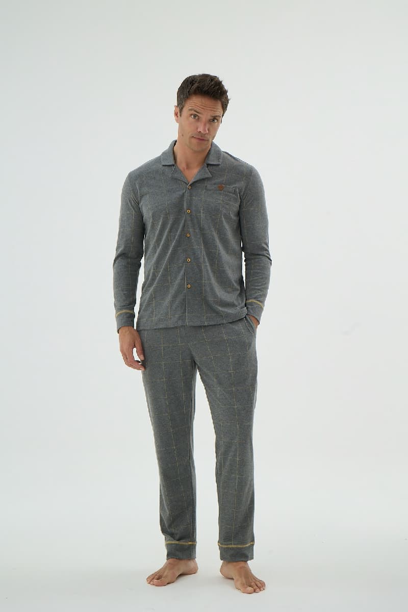 9625 ERKEK DÜĞMELİ PİJAMA TAKIM