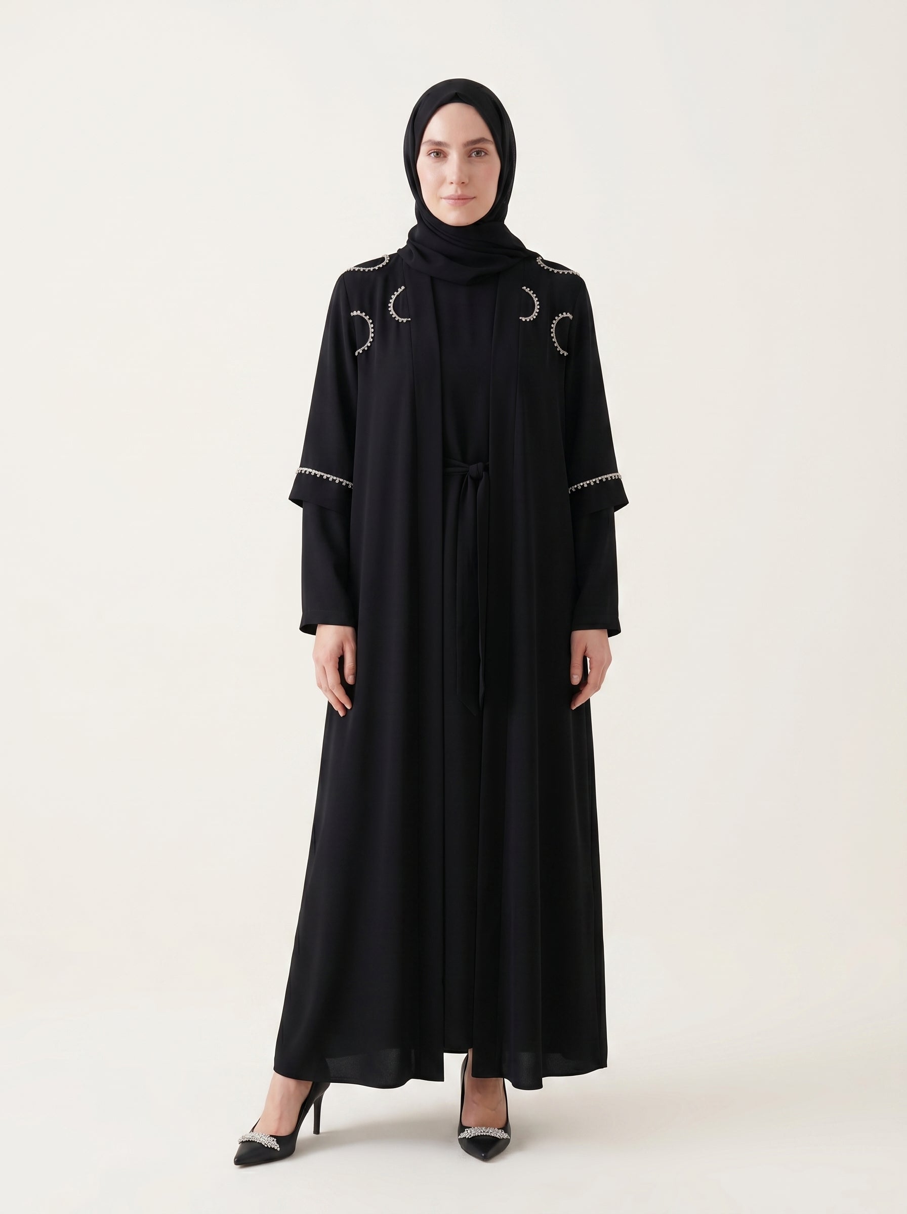 9629 Yarım Kollu Abaya