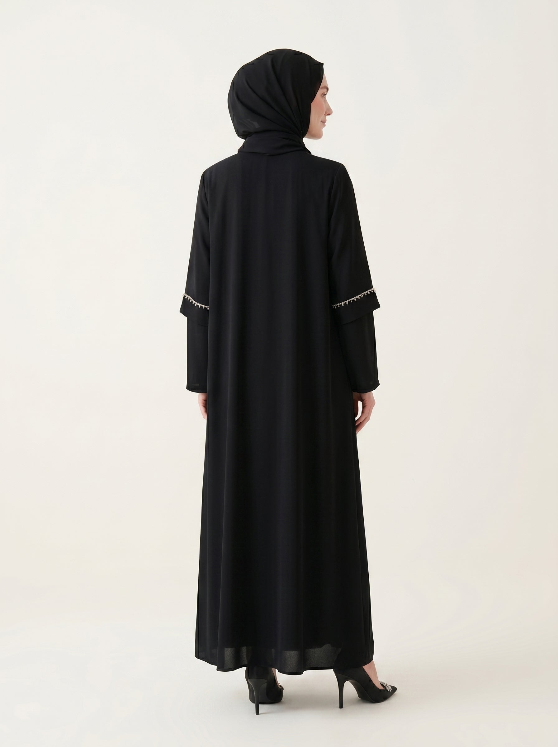 9629 Yarım Kollu Abaya