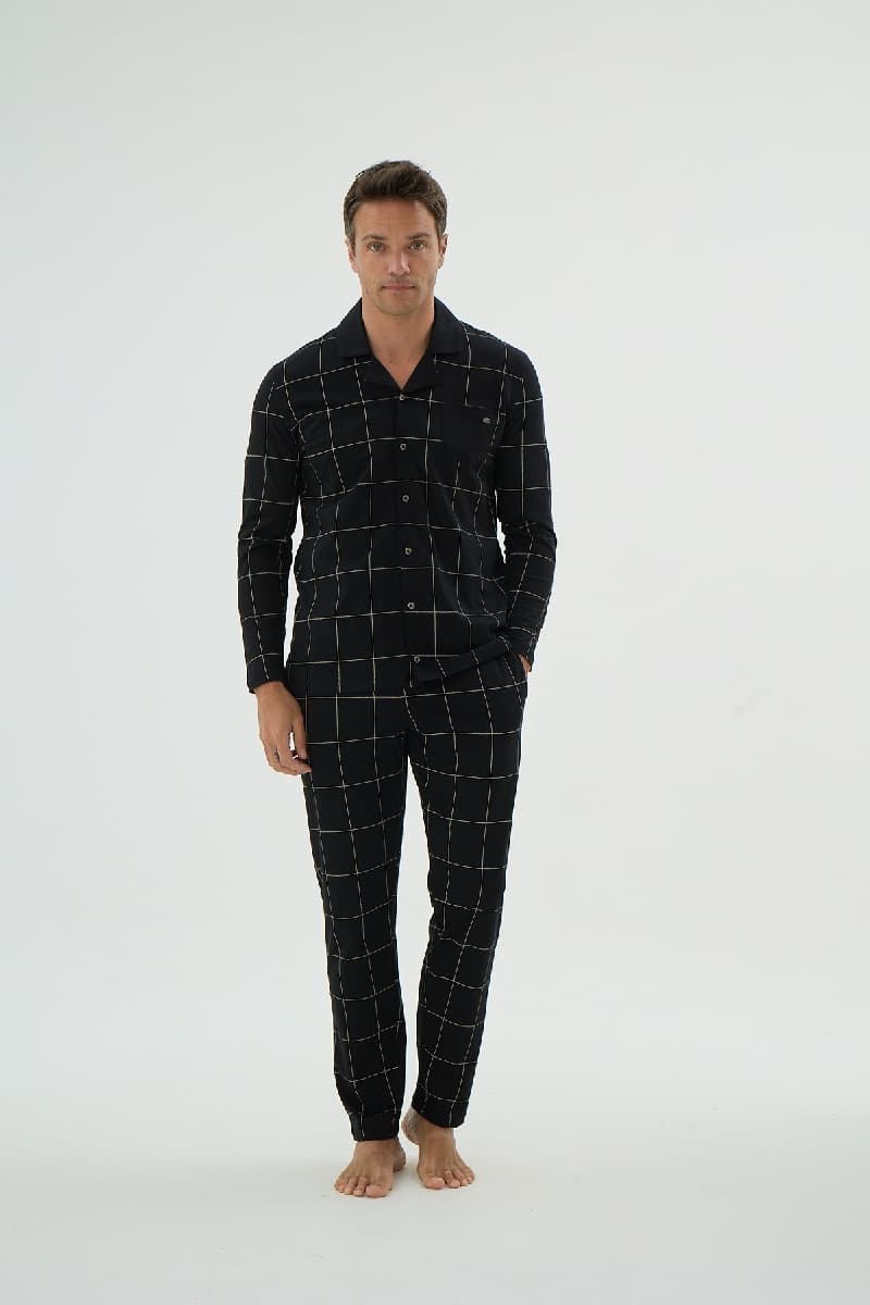 9637 ERKEK DÜĞMELİ PİJAMA TAKIM