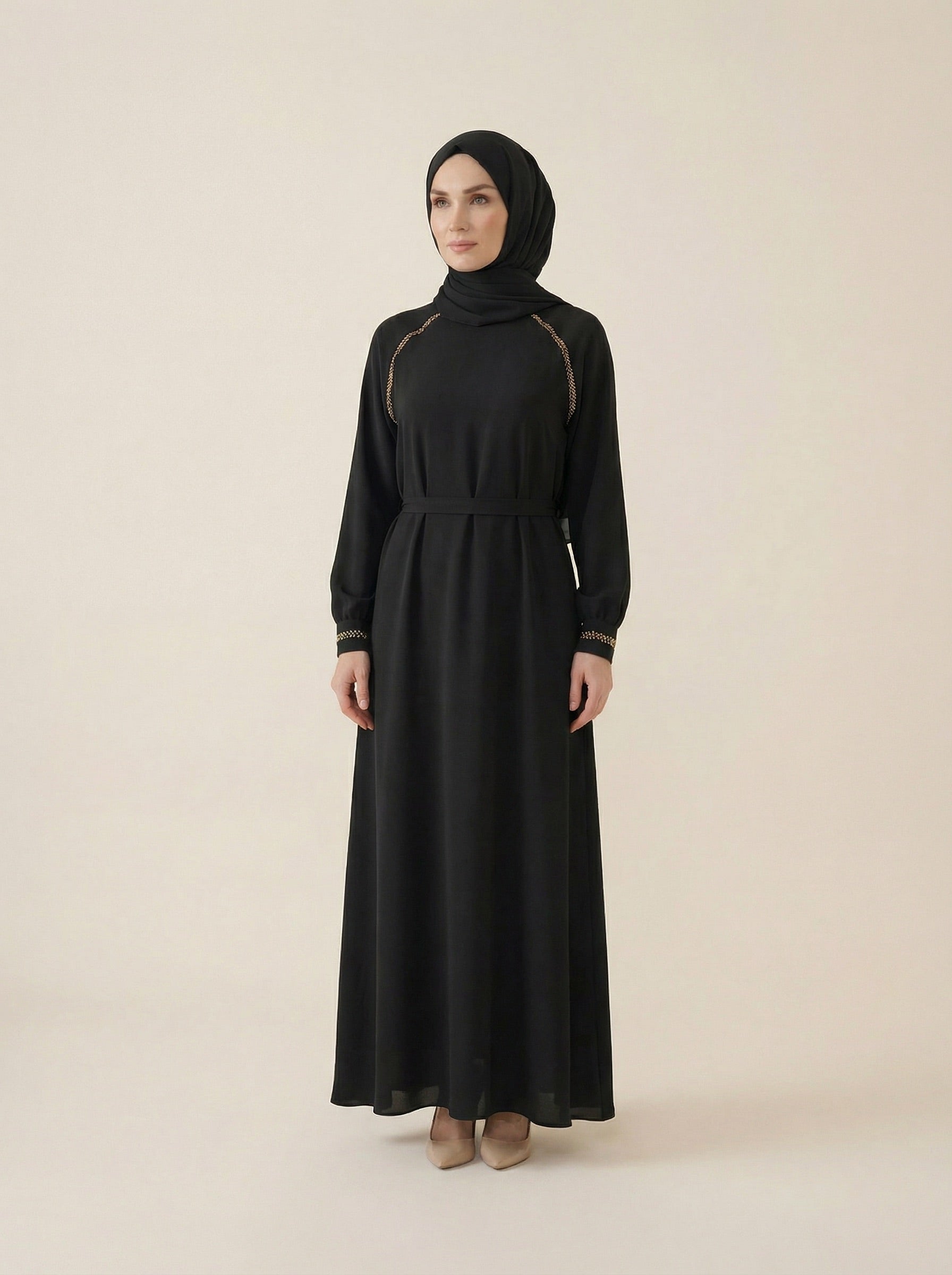 9663 Boru Boncuklu Elbise