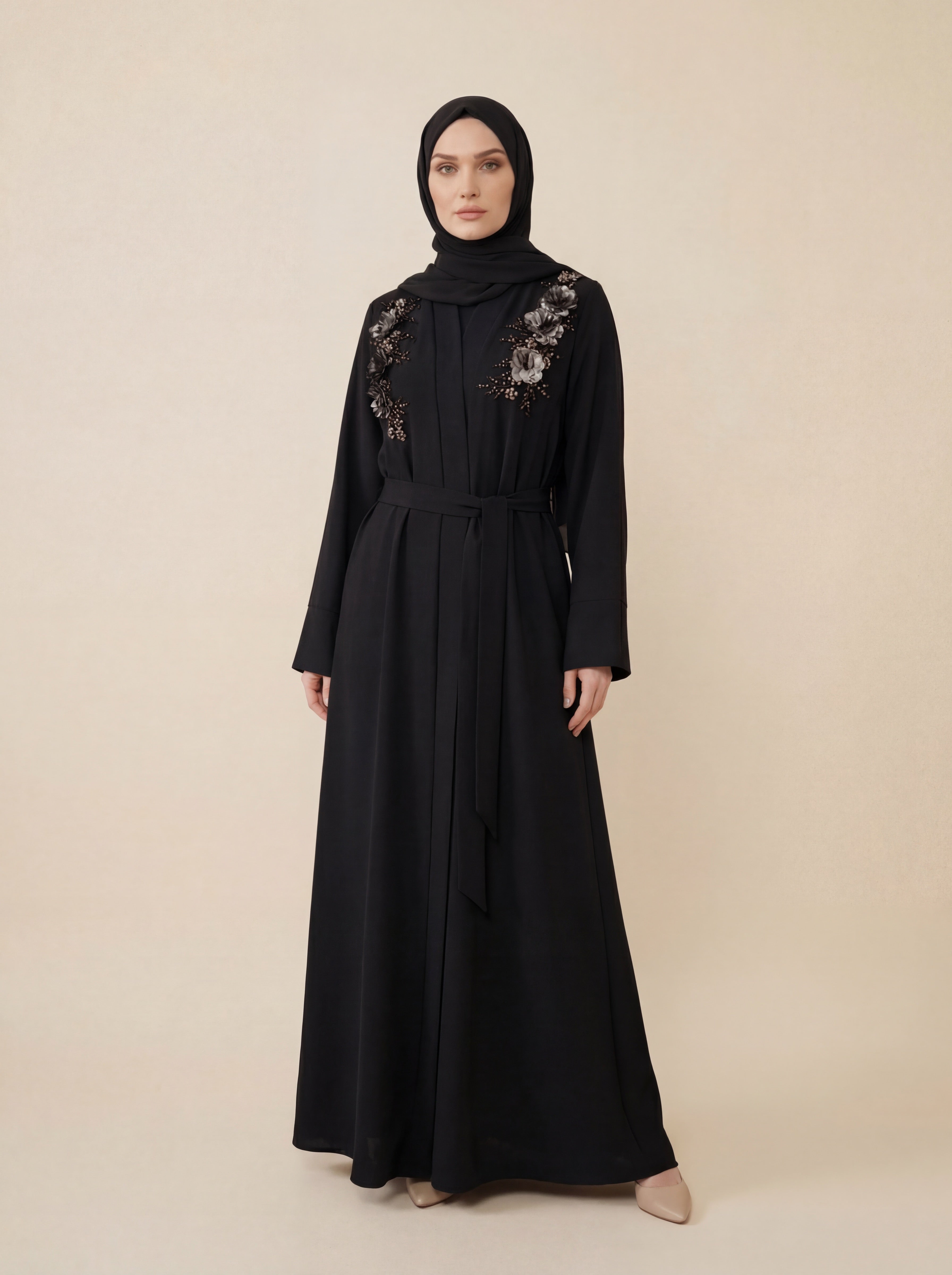 9679 Aksesuarlı Abaya