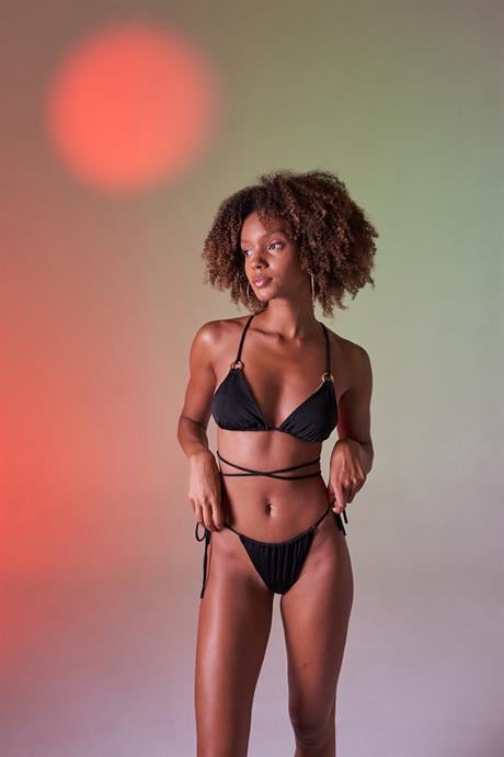 Delphi Bikini Üstü Siyah Siyah M