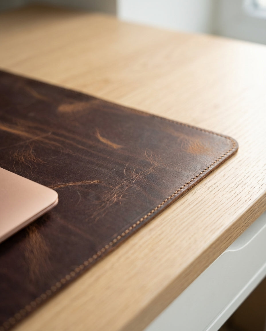 Hakiki Deri Masa Matı -  XL Mousepad  – Fındık | 2141