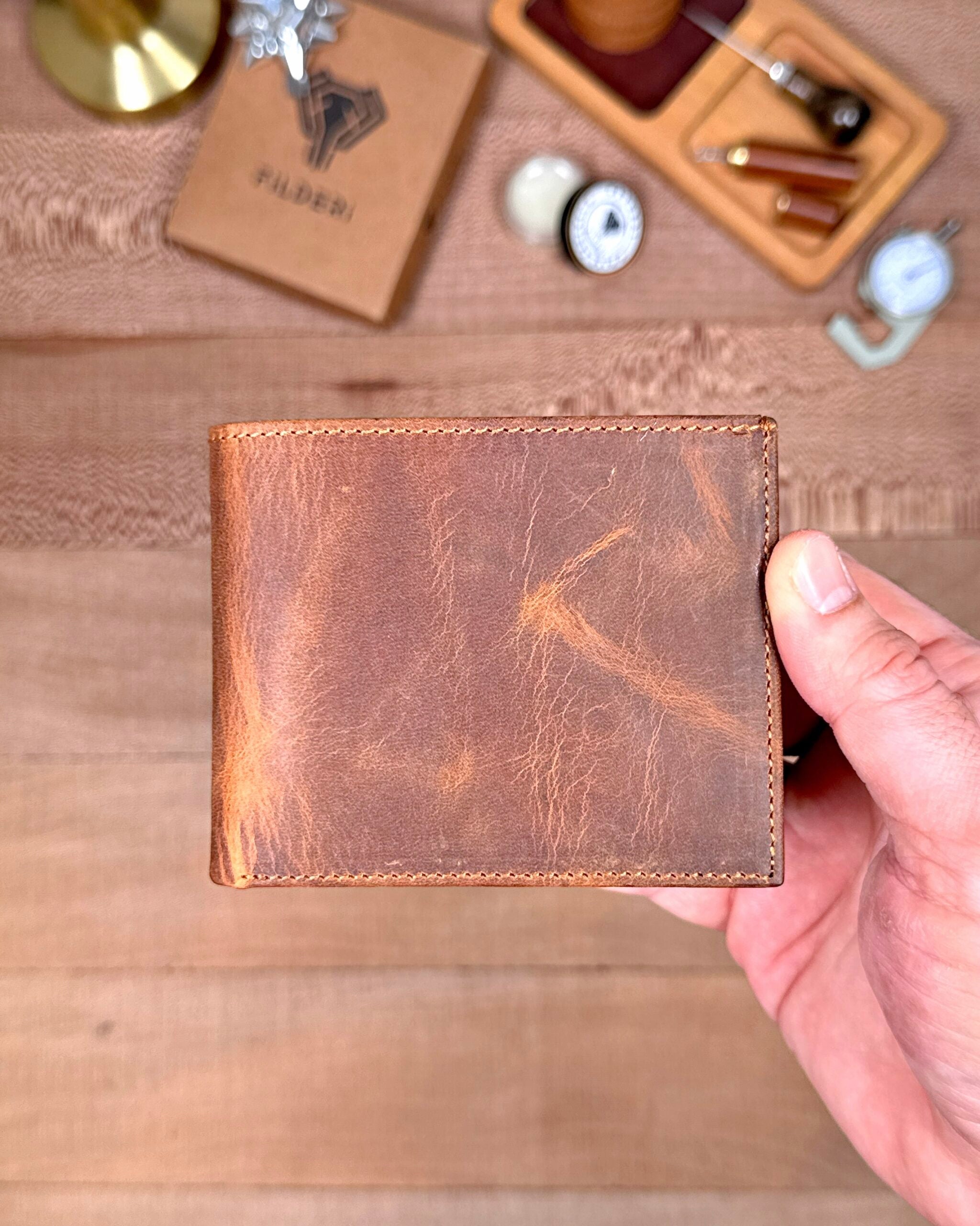 Erkek Cüzdan Kelebek Model – Hakiki Deri Fındık | 2145
