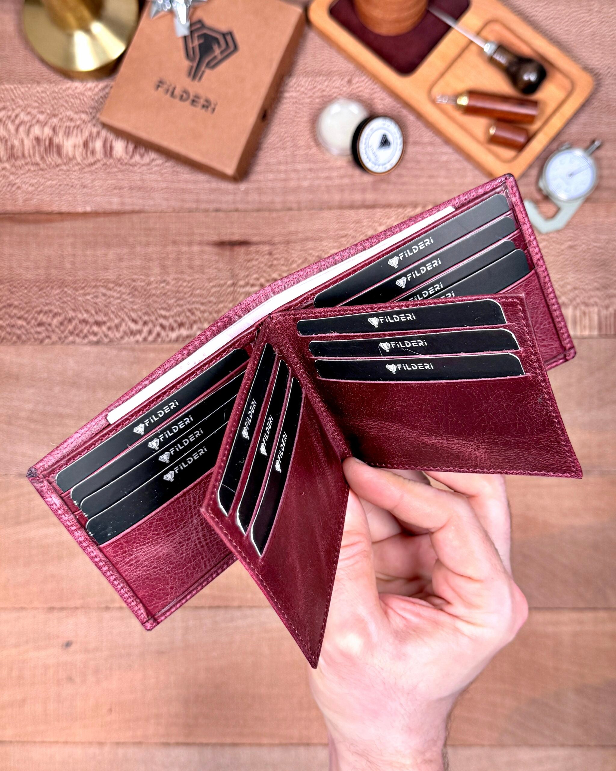 Erkek Cüzdan Kelebek Model – Hakiki Deri Bordo | 2145