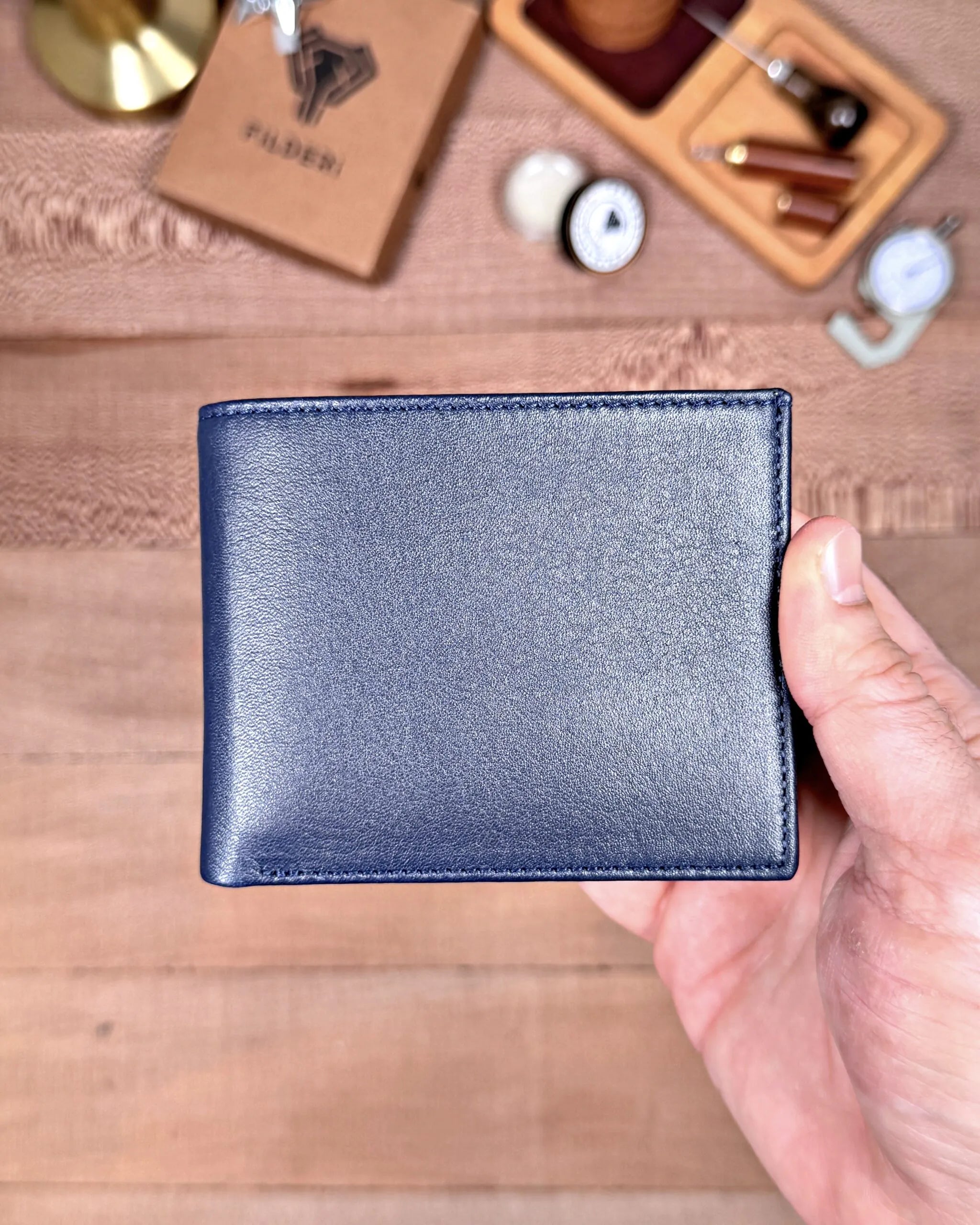 Erkek Cüzdan Kelebek Model – Hakiki Deri Lacivert | 2145