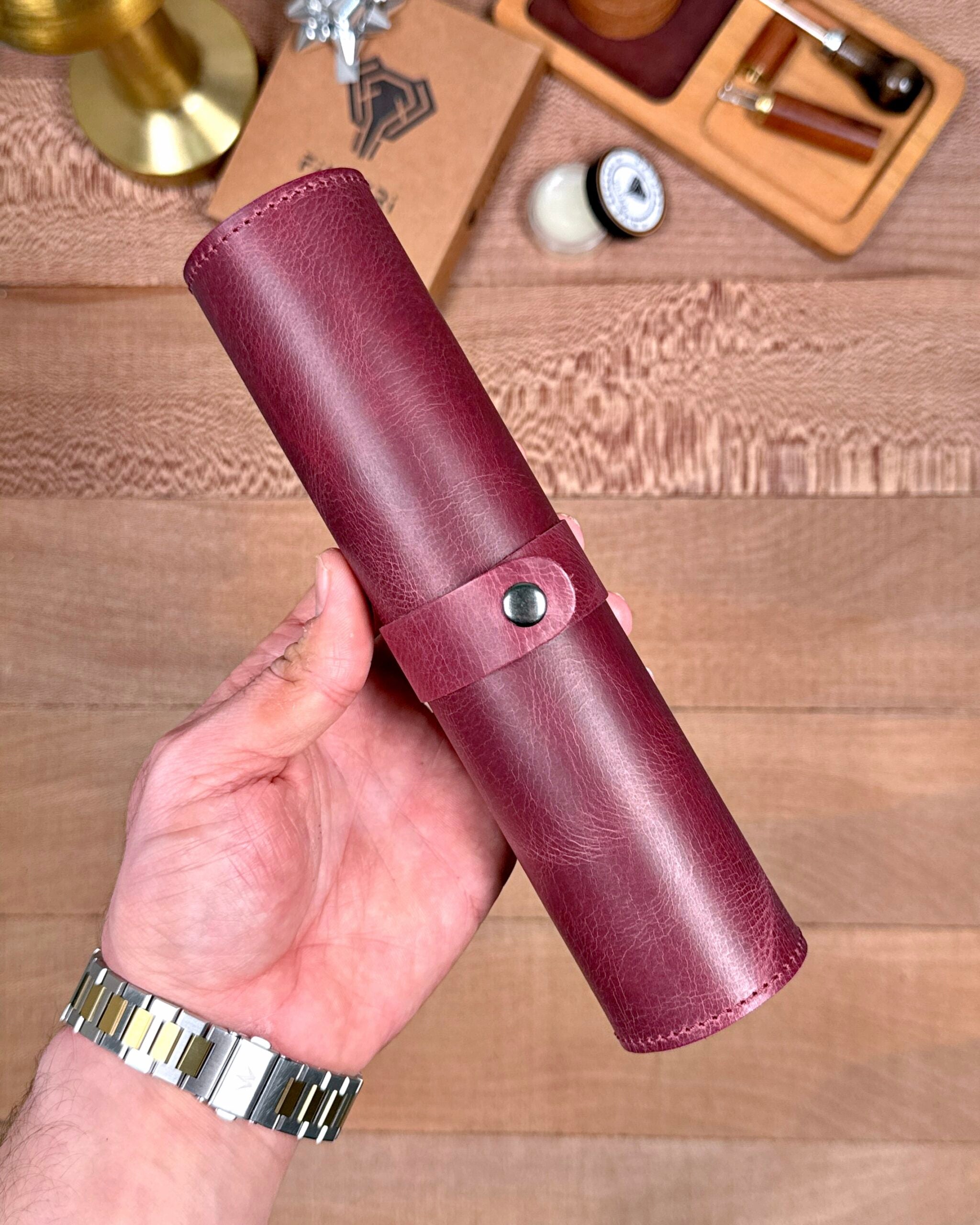 Hakiki Deri Mousepad – Bordo Renk Ofis Kullanımı İçin
