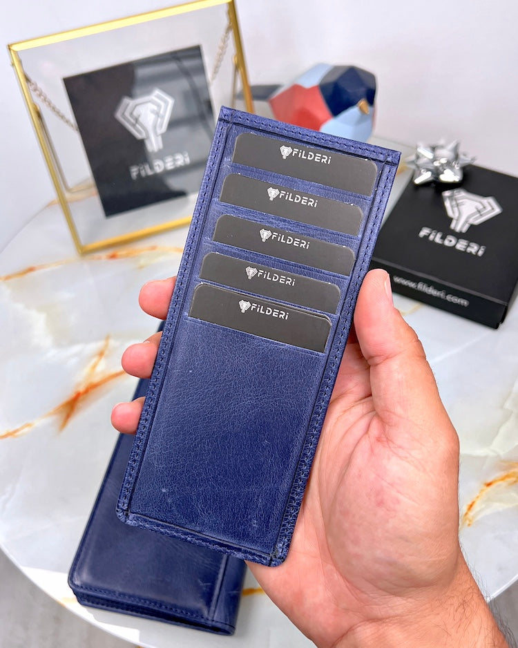 Erkek Cüzdan – Lacivert Hakiki Deri, Telefon Bölmeli ve Kartlıklı | 2027