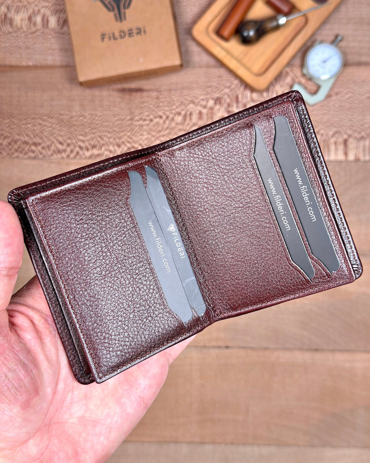 Kelebek Kartlık Hakiki Deri – Acı Kahve | 2158
