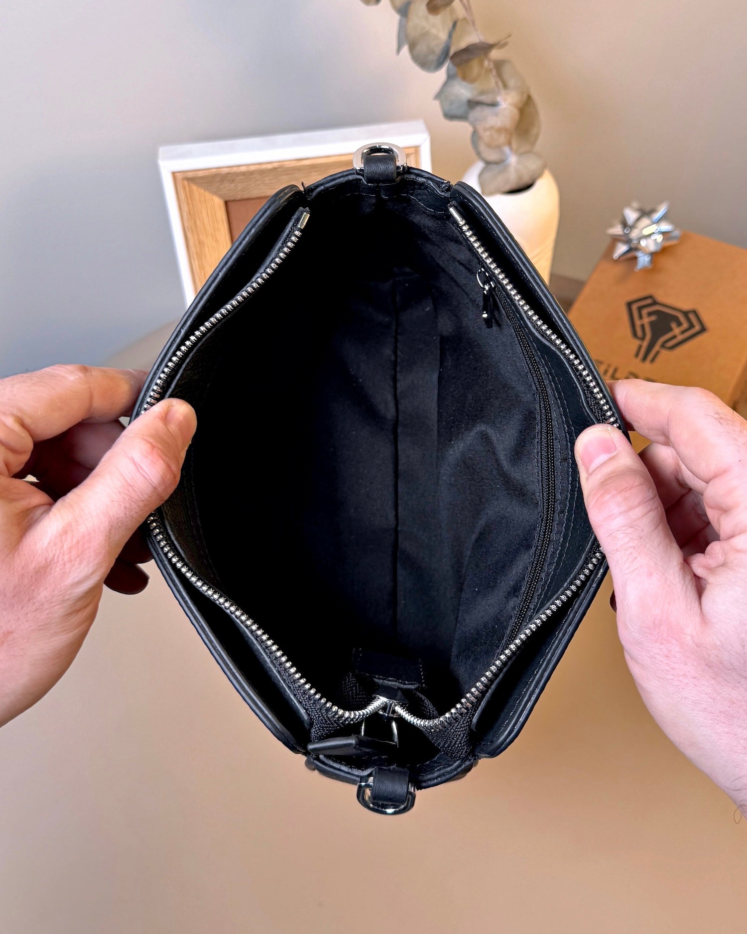 Hakiki Deri El Clutch Çanta - Mat Siyah | 2139
