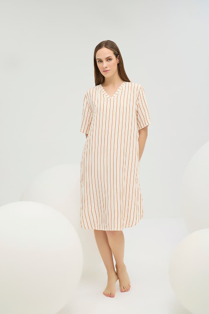 16722 Kadın V Yaka Gecelik