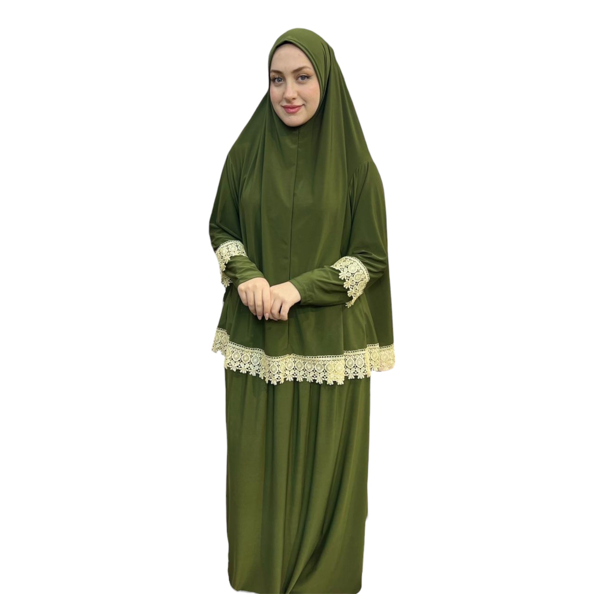 DANTELLİ NAMAZ TAKIMI ELBISE