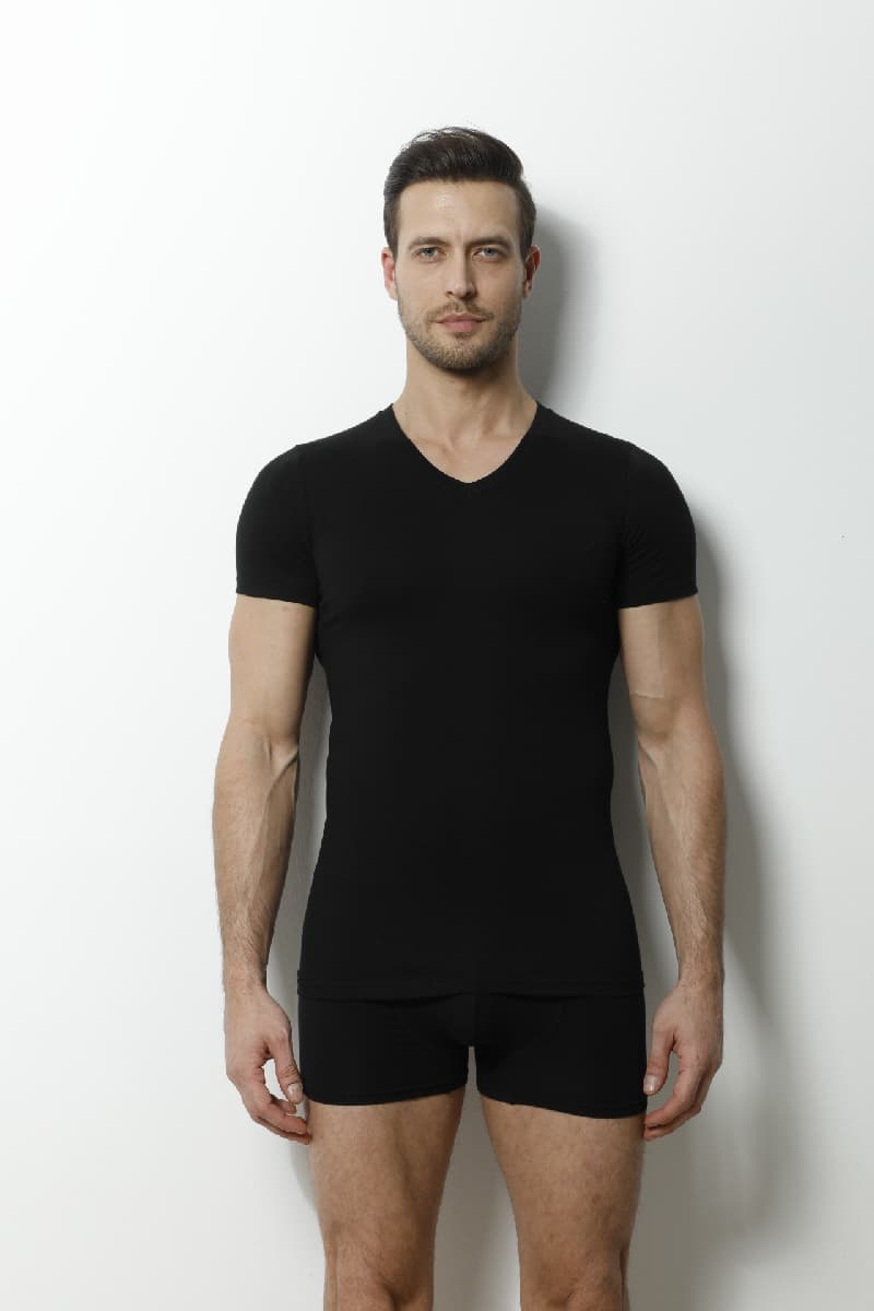 9017 Erkek V Yaka T-shirt