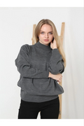 Half Turtleneck Knit Sweater - Anthracite