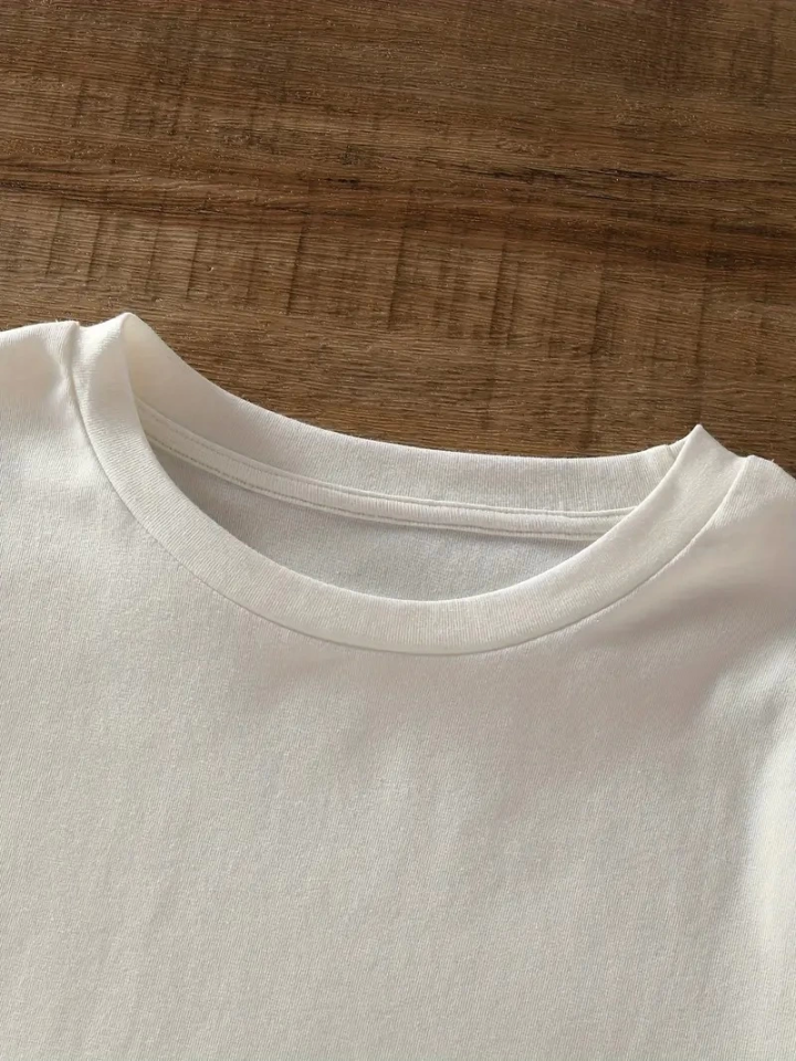 Printed Oversize Crew Neck T-shirt - White