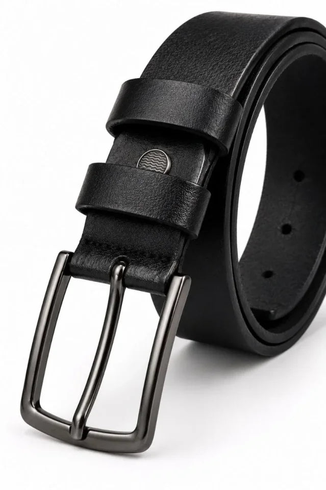 Erkek Hakiki Deri 4 Cm Klasik Kemer Metal Tokalı Günlük Ve Klasik Kullanım
