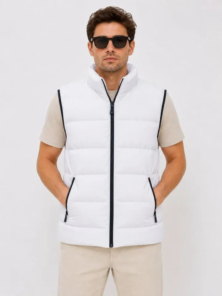 Erkek Şişme Yelek Fermuarlı Dış Cep İç Cepli Elyaf Dolgulu Astarlı Yelek