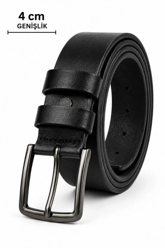 Erkek Hakiki Deri 4 Cm Klasik Kemer Metal Tokalı Günlük Ve Klasik Kullanım